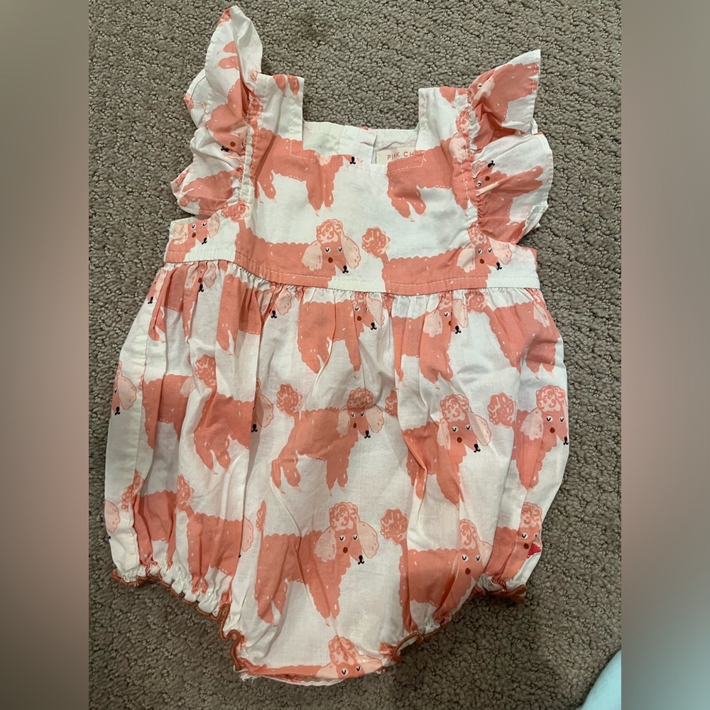 Pink chicken 0-3 month bubble worn once